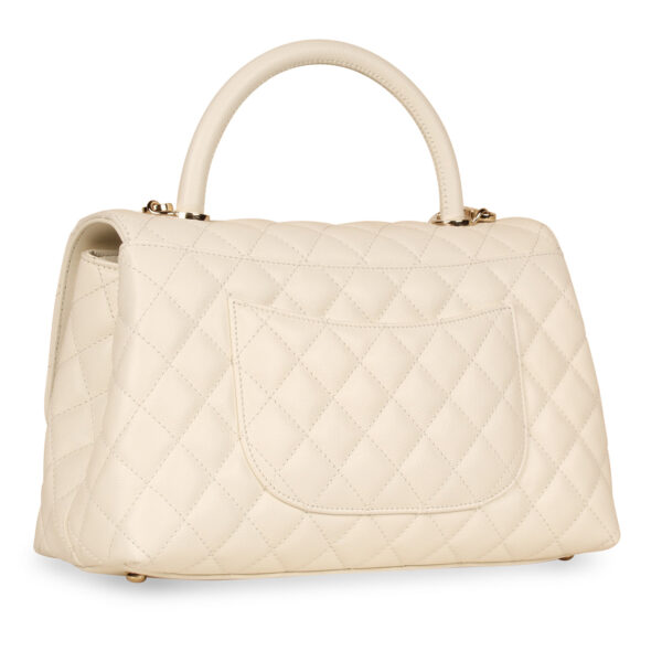 Chanel White Coco Top Handle - Medium - Image 3