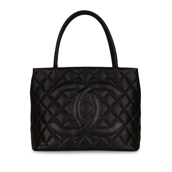 Chanel Vintage Medallion Tote - Black - Image 9