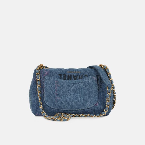 Chanel Small Flap Bag - Denim Logo - Image 2