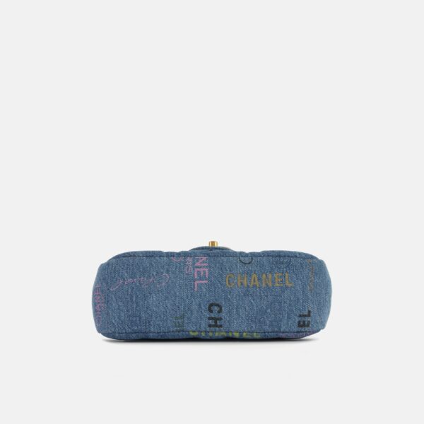 Chanel Small Flap Bag - Denim Logo - Image 5