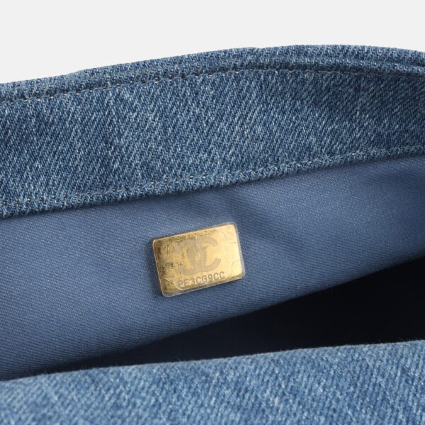 Chanel Small Flap Bag - Denim Logo - Image 4