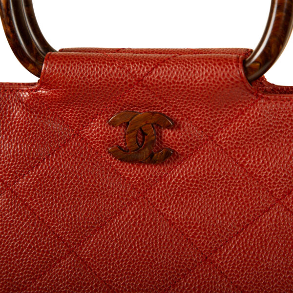 Chanel Vintage Tortoise Shell Top Handle - Image 6