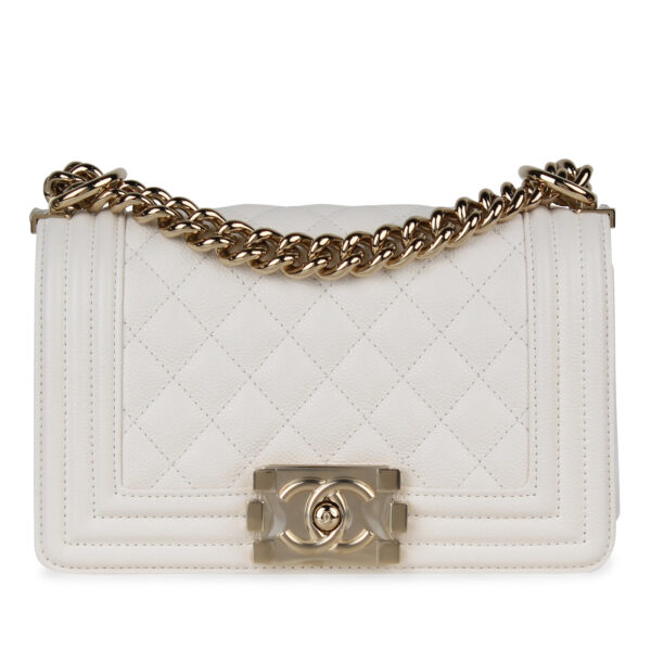 Chanel White Boy Bag - Small - Image 11