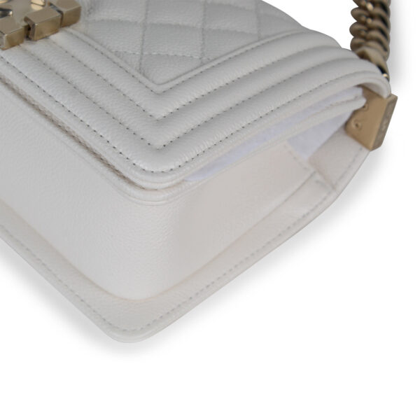 Chanel White Boy Bag - Small - Image 6