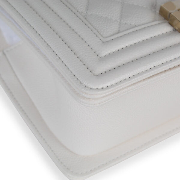 Chanel White Boy Bag - Small - Image 5