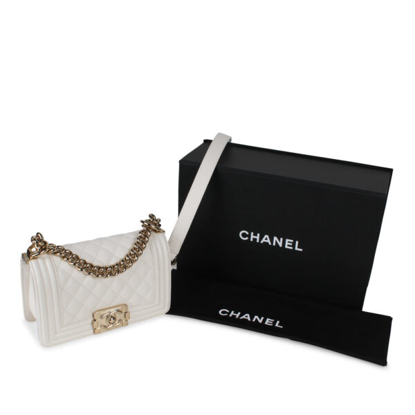 Chanel White Boy Bag - Small - Image 10