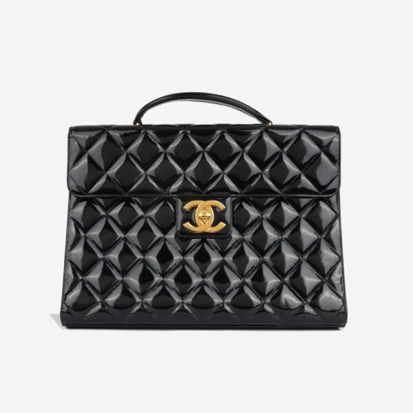 Chanel Vintage Portfolio Briefcase - Black Patent