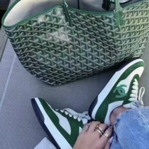 Chanel 23P 38 size green  suede sneakers